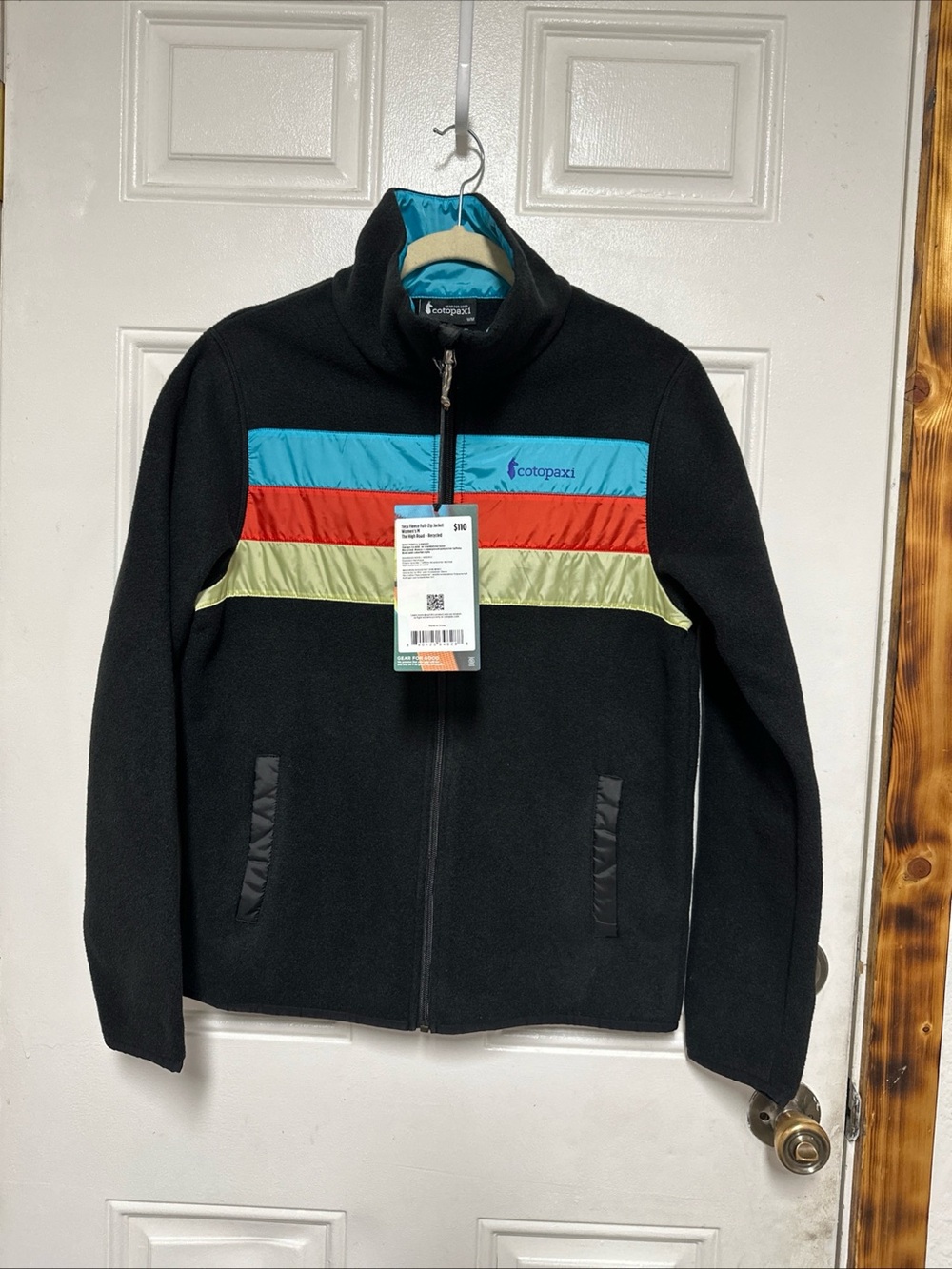New Cotopaxi Teca Fleece Full Zip Mid Layer Jacket Womens M Black Colorblock